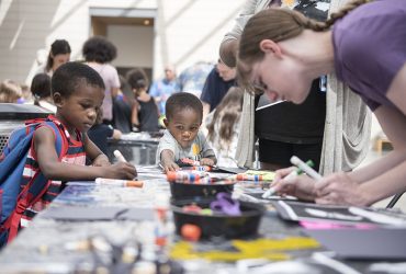 Young visitors make works of art at the Nasher Museum