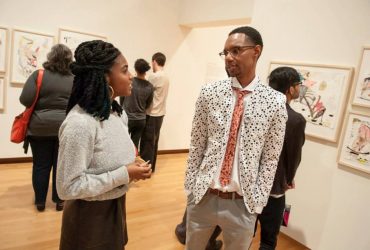 Nasher Museum employee Chanelle Croxton and Area 919 artist Lavar Munroe