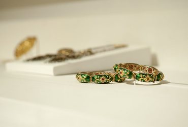 Detail of jewelry. Gallery installation photo by Peter Paul Geoffrion.