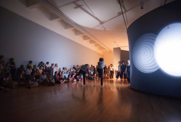ADF faculty member Gwen Welliver, a New York dancer and choreographer, brings her composition lab students to explore Olafur Eliasson’s The uncertain museum in three informal showings for the public. Photo by J Caldwell.