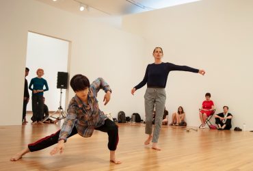 Before the performances of ReComposed at Durham Performing Arts Center, Doug Varone and his dancers hold a series of open company rehearsals at the Nasher Museum in an empty gallery. Photo by J Caldwell.