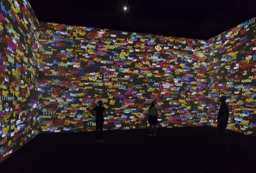 Christian Marclay, Surround Sounds, 2014–2015. Digital animation video installation (color, silent), 13:40 minutes. Still courtesy of the artist and Paula Cooper Gallery, New York