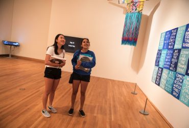 First Year Duke University Students explore the Art for a New Understanding exhibition.