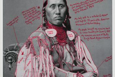 Wendy Red Star, Déaxitchish / Pretty Eagle from Medicine Crow & The 1880 Crow Peace Delegation, 2014. Pigment print on archival photo paper, edition 11/15, 24 × 16 1/2 inches (60.96 × 41.91 cm). Collection of the Nasher Museum of Art at Duke University. Museum purchase with funds provided by Jennifer McCracken New (A.B.’90, J.D.’94) and Jason G. New (J.D.’94), 2019.26.1.7. © Wendy Red Star.