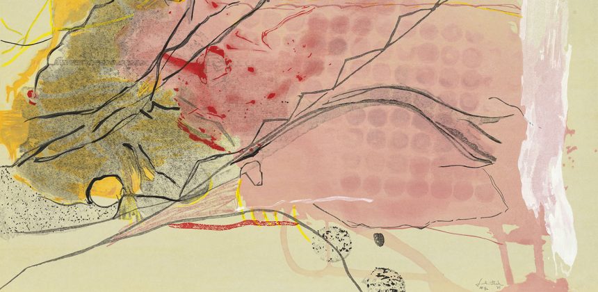Helen Frankenthaler, Weeping Crabapple, 2009. Woodcut on paper, artist’s proof 2/12, 25 1/2 × 37 3/8 inches (64.77 × 94.93 cm). Collection of the Nasher Museum of Art at Duke University. Gift of the Helen Frankenthaler Foundation, 2019.27.18. © Helen Frankenthaler Foundation, Inc.
