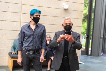 Nasher Museum member Jonathan Prinz and his son Jesse