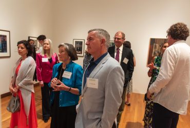 Visitors explore "Roy Lichtenstein: History in the Making, 1948 — 1960"