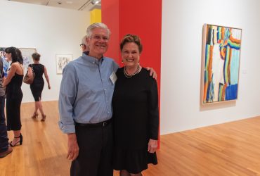 Duke Professor Kristine Stiles with Graham Auman at the Director's Preview of Roy Lichtenstein: History in the Making, 1948 — 1960