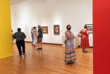 Visitors explore Roy Lichtenstein: History in the Making, 1948 — 1960