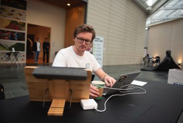 Duke students study for finals at the Nasher Museum on December 12, 2022