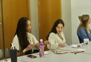 Nasher Staff take in summer intern Abigail Hartemink's presentation