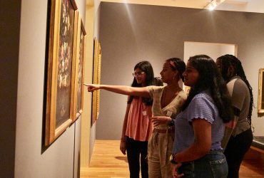 Visitors engage with art in the Collection Galleries